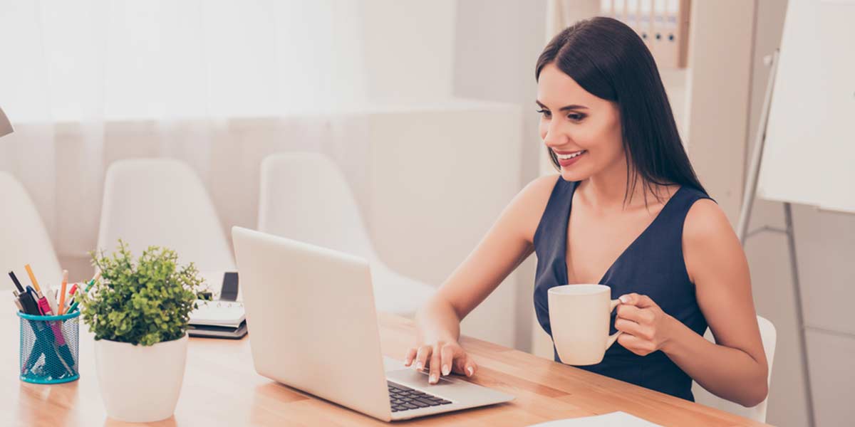 woman on computer