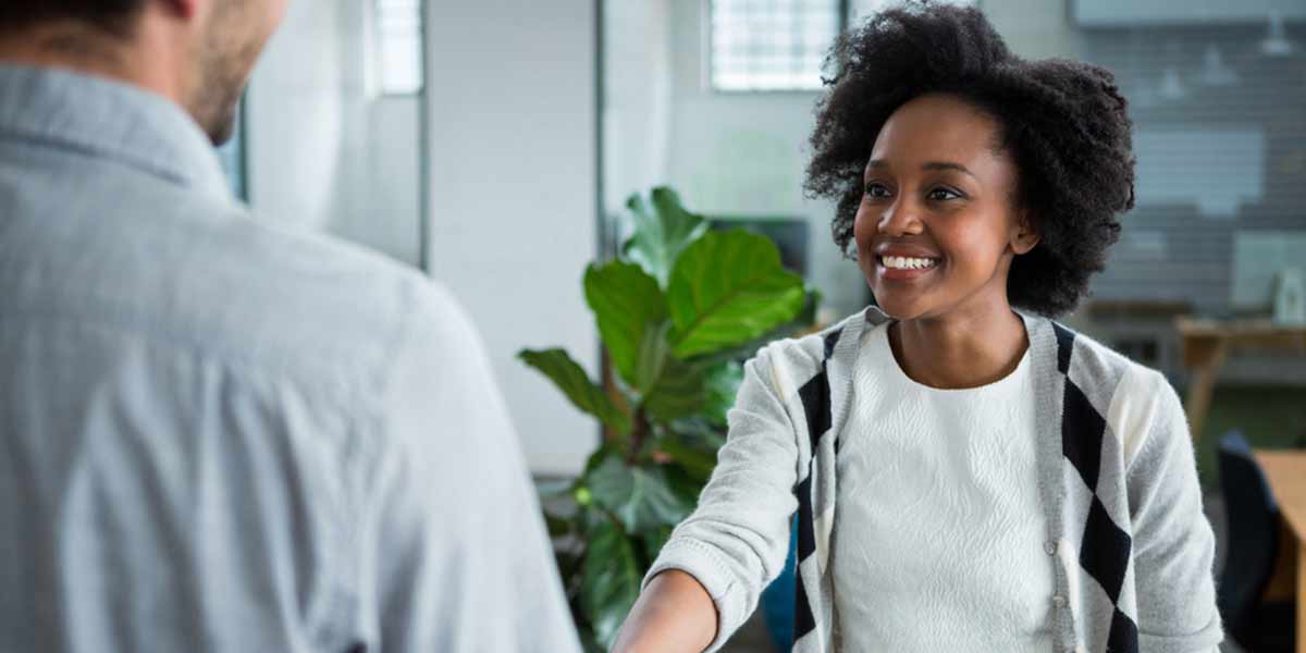 woman getting loan